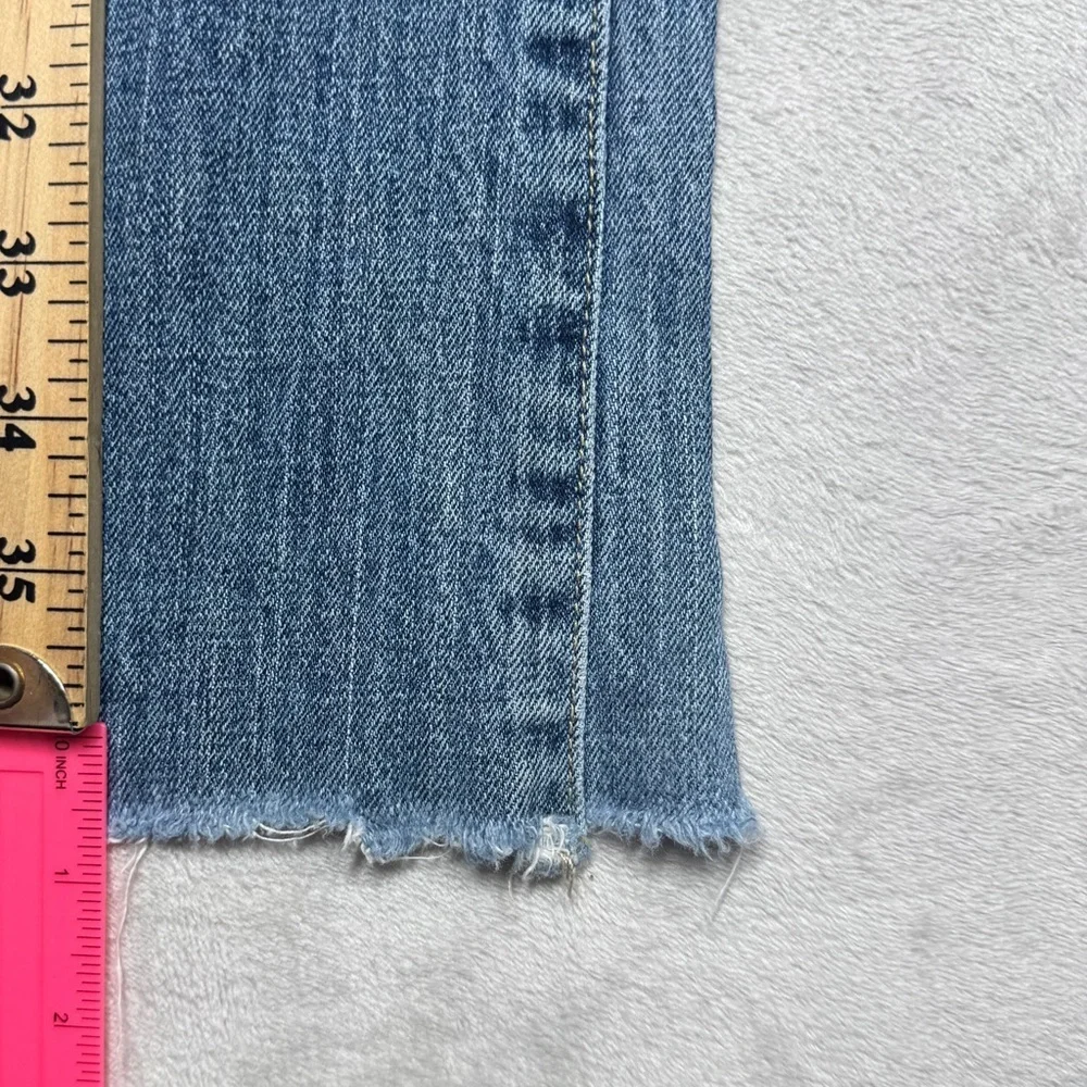 Y2K Blue Cult Midrise Kate Flare Patchwork Denim Distressed Blue Jeans Size 31